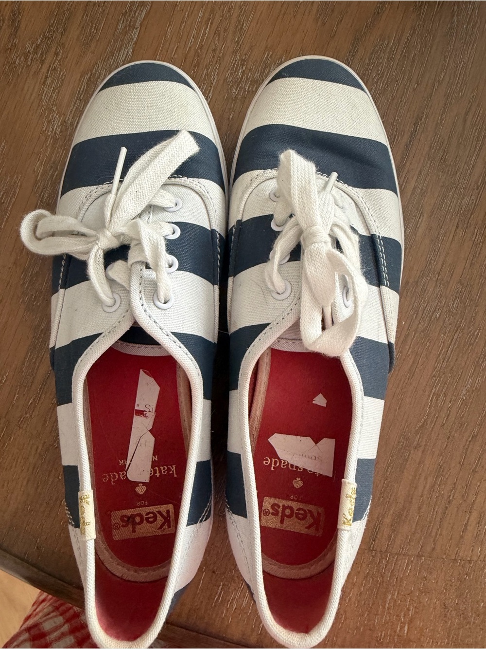 Keds Navy and White Striped Canvas Lace-Ups